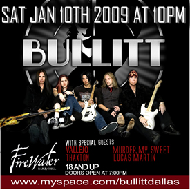 Bullitt at Firewater, Sat. January 10!
